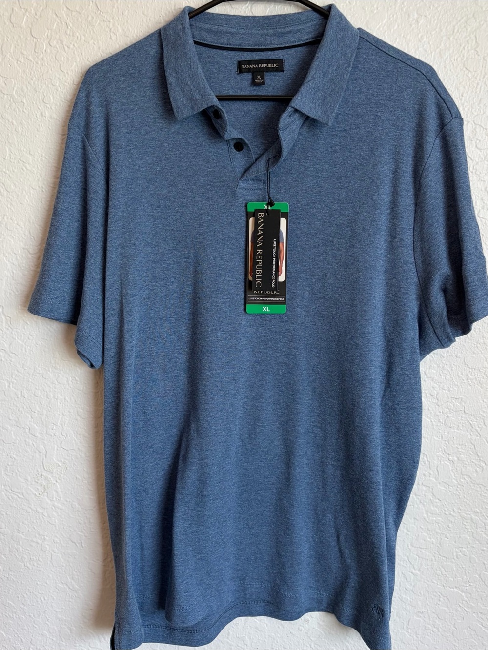 Banana Republic Blue Luxe Touch Performance Polo - Men’s XL NWT